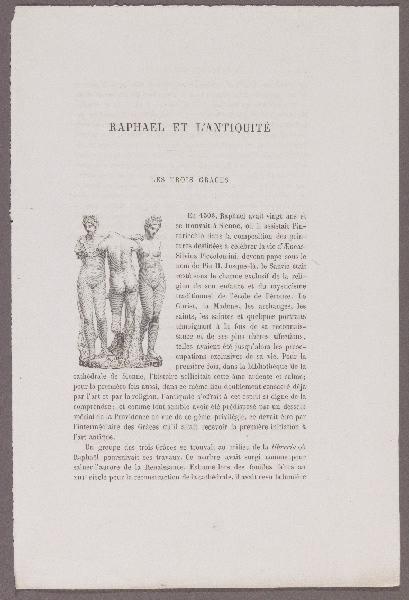 Gazette des Beaux-Arts ; Raphael et l'Antiquité ; Les trois Grâces