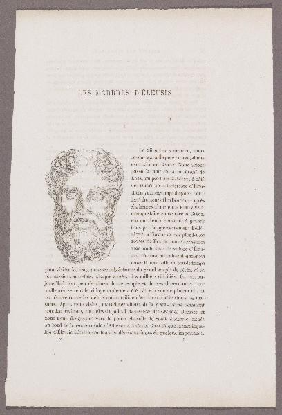 Gazette des Beaux-Arts ; Les Marbres d'Eleusis