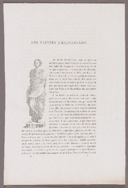Gazette des Beaux-Arts ; Les Marbres d'Halicarnasse