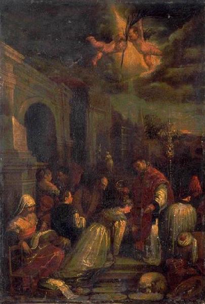 Baptême de sainte Lucie par saint Valentin