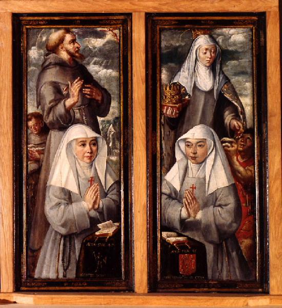 Abbesses (recto) ; Saint Onuphre (recto) ; Saint Druon (verso volet gauche)