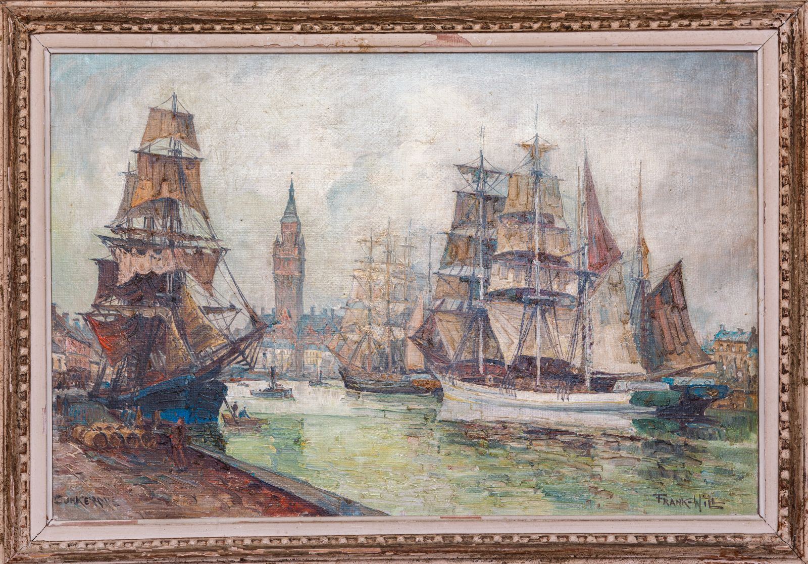 Voiliers dans le bassin du Commerce (titre attribué)