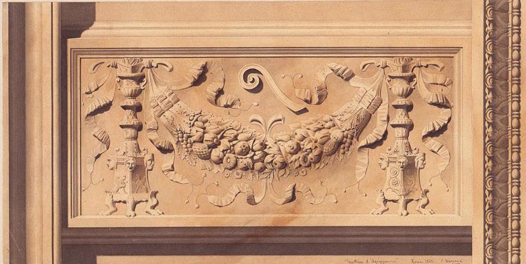 Frise avec guirlande ; Frise d'après le Panthéon d'Agrippa