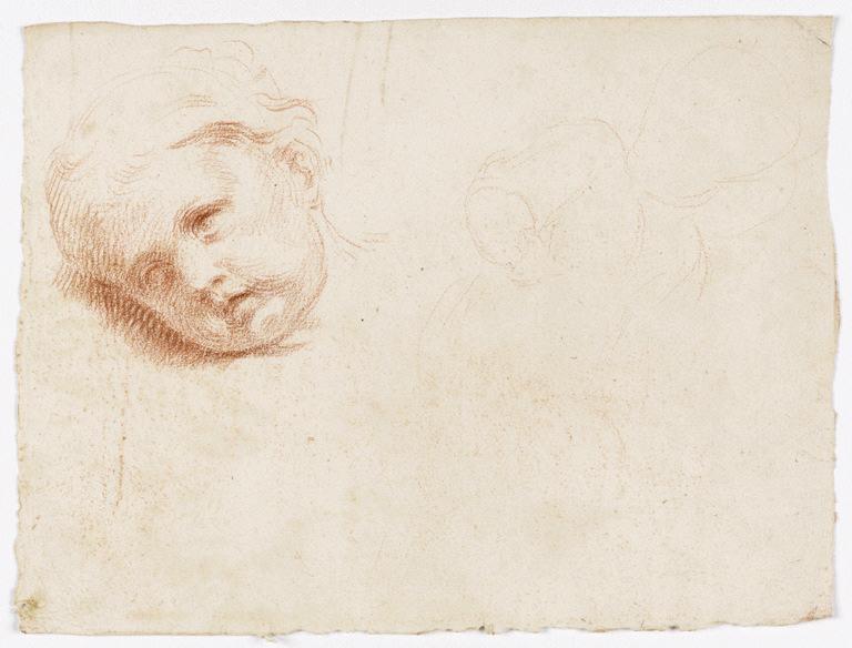 Tête d'enfant et esquisse d'un enfant