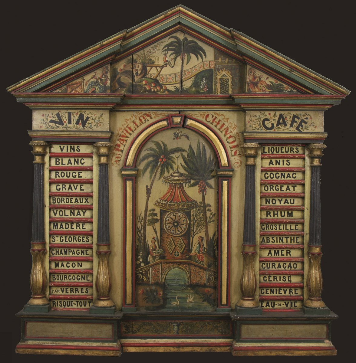 Au "Pavillon chinois". ; Tableau-enseigne de cabaret