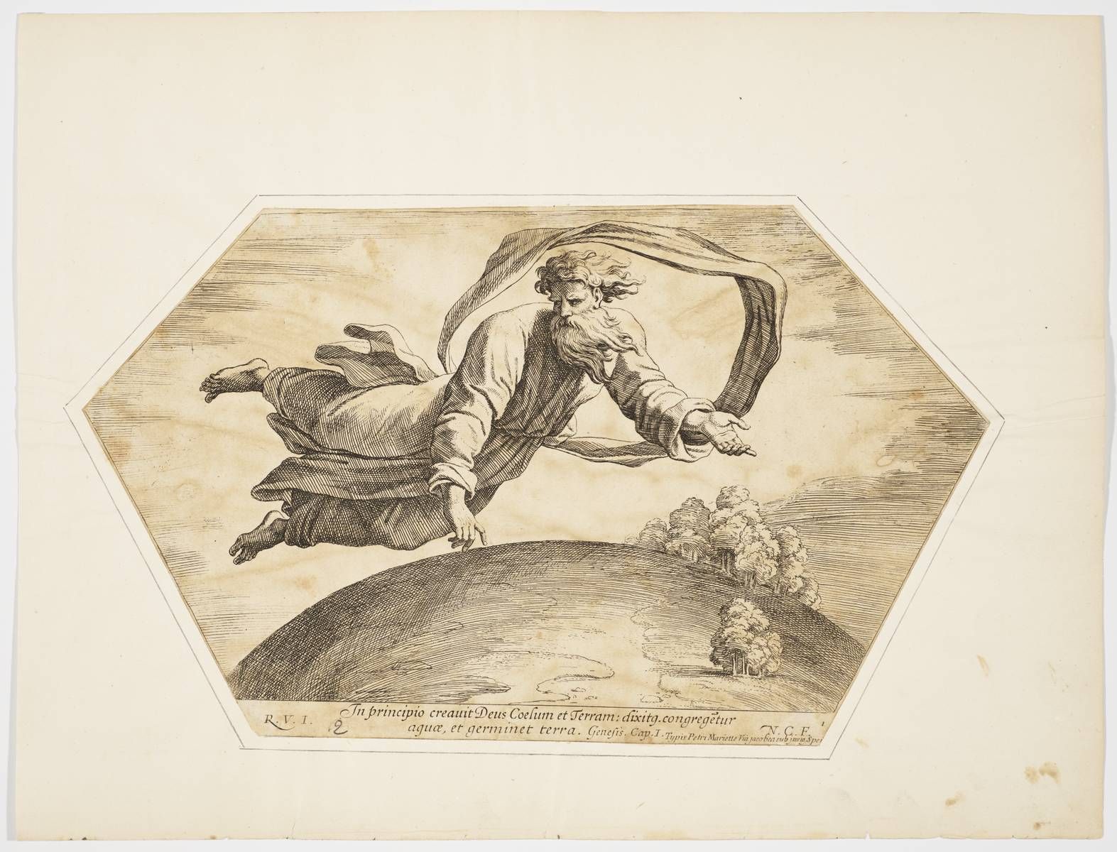 Dieu séparant la terre des eaux