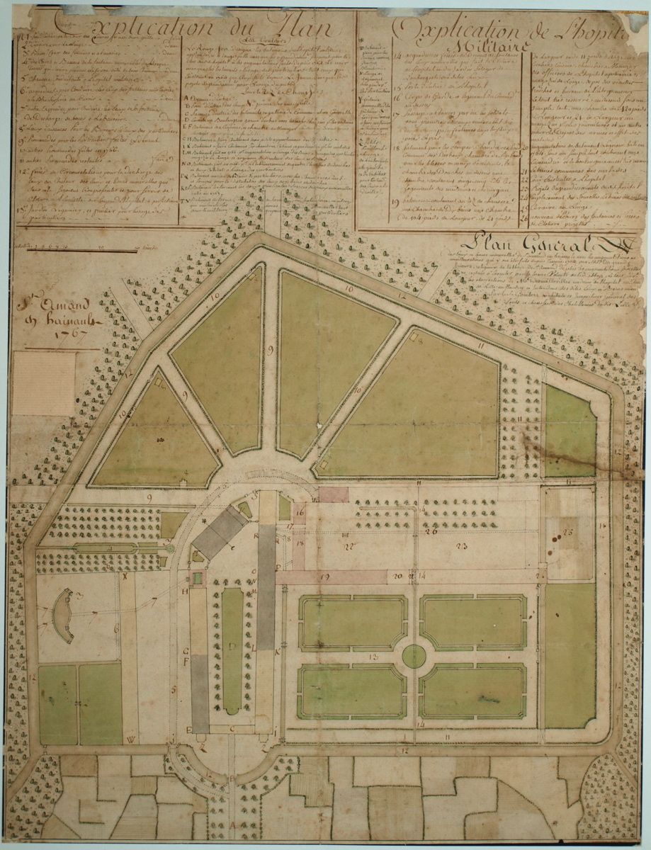 Plan général de l’hôpital militaire de Saint-Amand en Hainaut