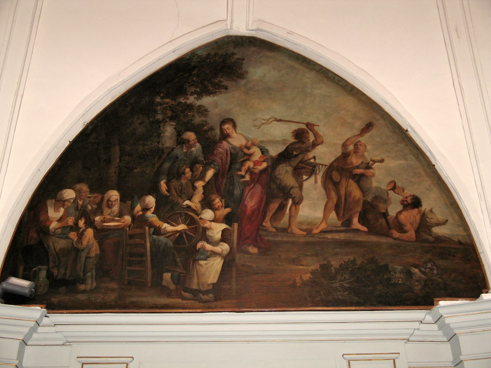 Allégorie du Vice et de la Paresse ou La Charité protégeant le Travail tandis que l'Activité chasse l'Hypocrisie