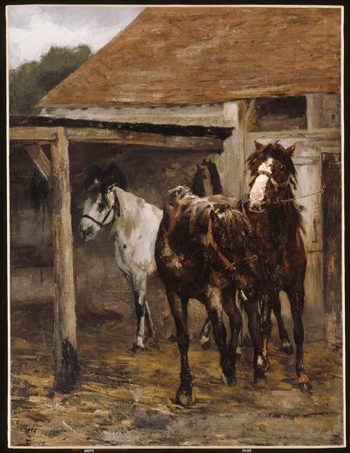 Chevaux à l'écurie