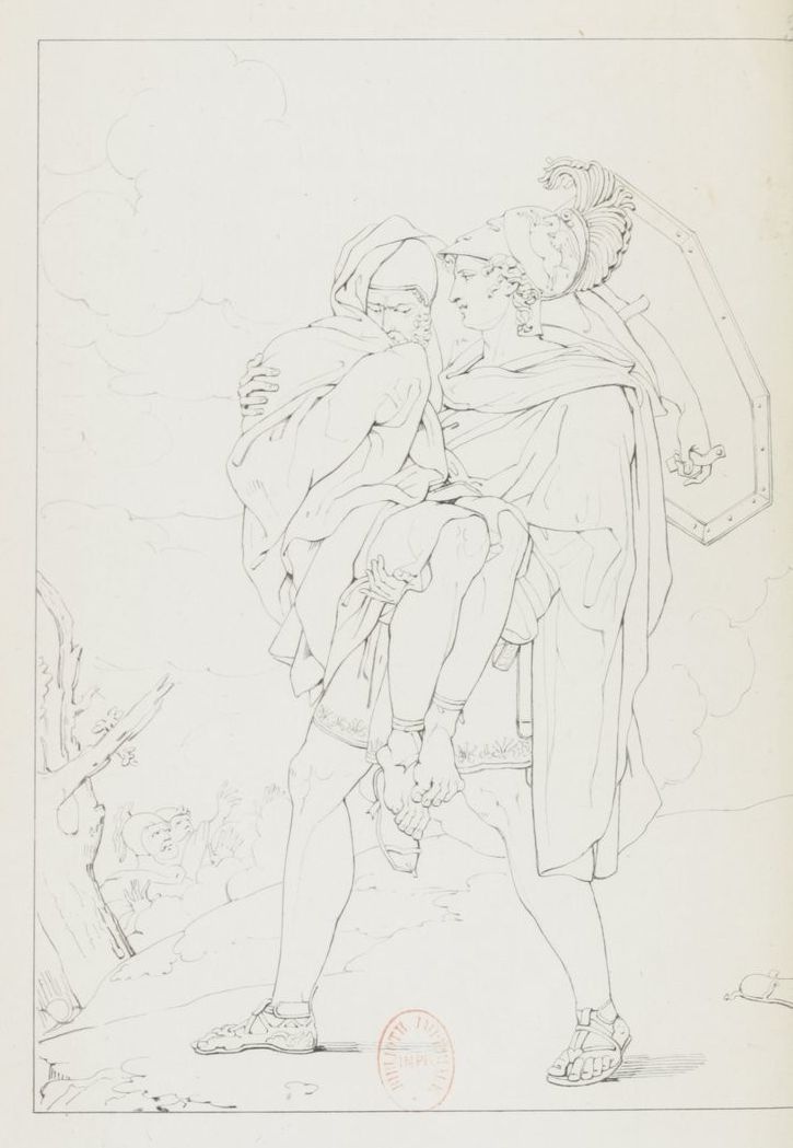 Alexandre soulageant un de ses soldats blessés