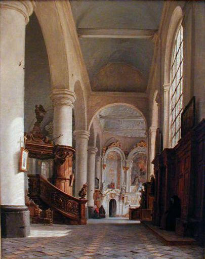 Intérieur de l'église Saint-Denis à Saint-Omer