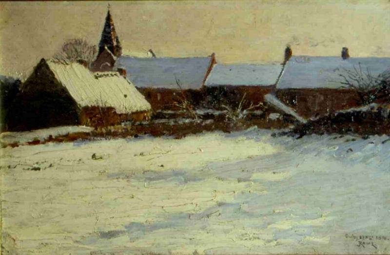 Paysage de neige ; Paysage sous la neige (autre titre) ; Paysage de neige à Ouézy (autre titre)
