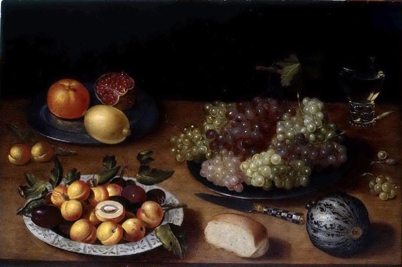 Nature morte aux raisins, grenades et abricots