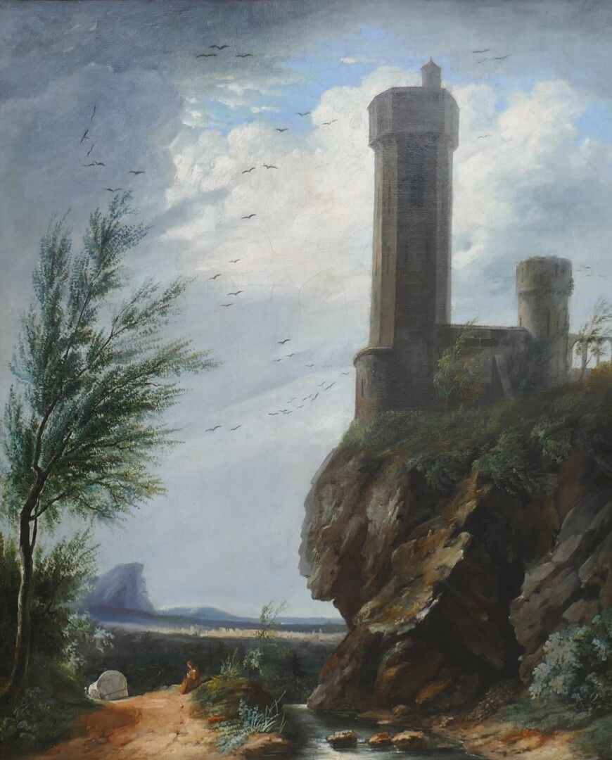 Paysage romantique à la tour
