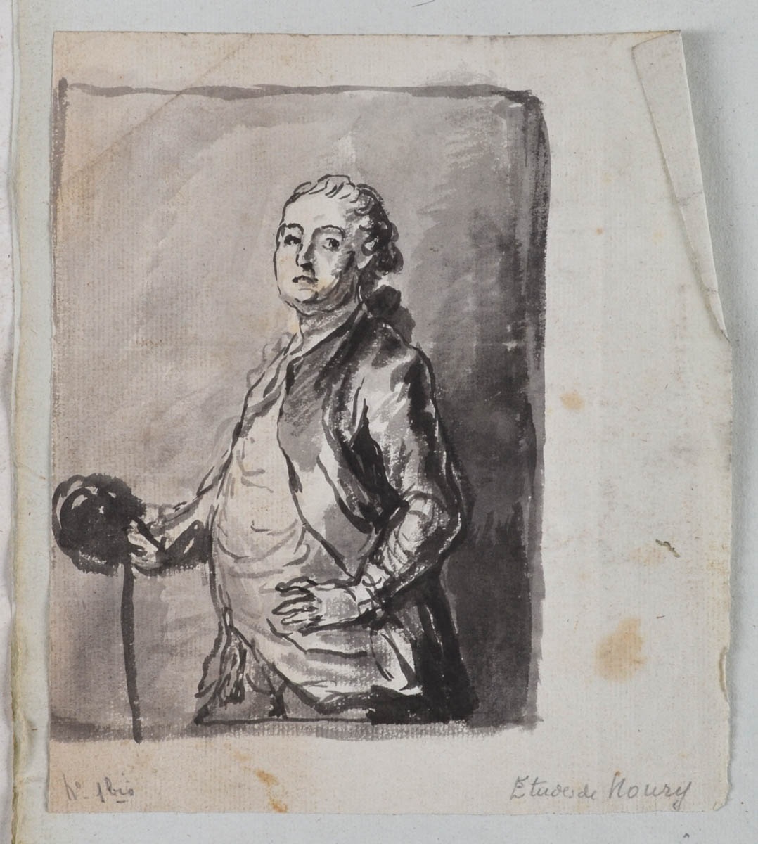 Portrait d'homme (recto) ; Deux études de mains, dont l'une tenant une plume (verso)