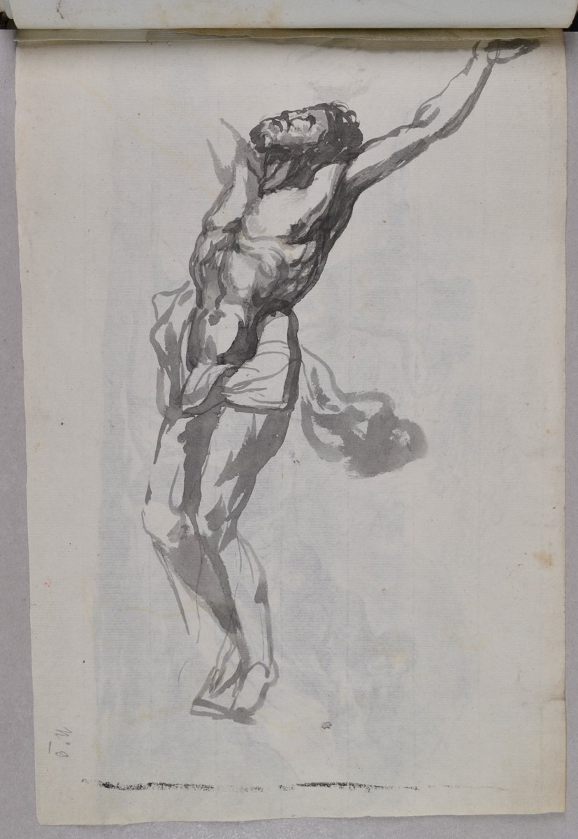 Étude pour un Christ en croix ; Deux hommes dans un paysage