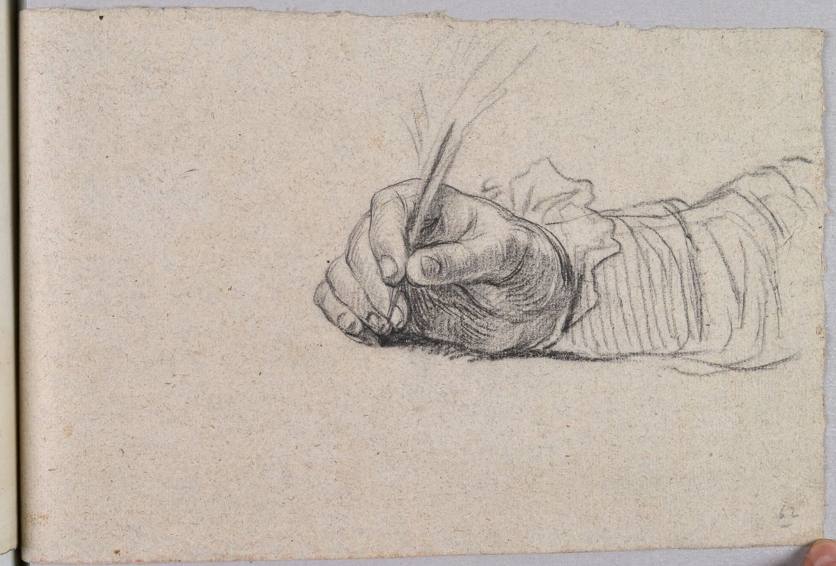 Étude de main tenant une plume ; Étude de main tenant une pointe