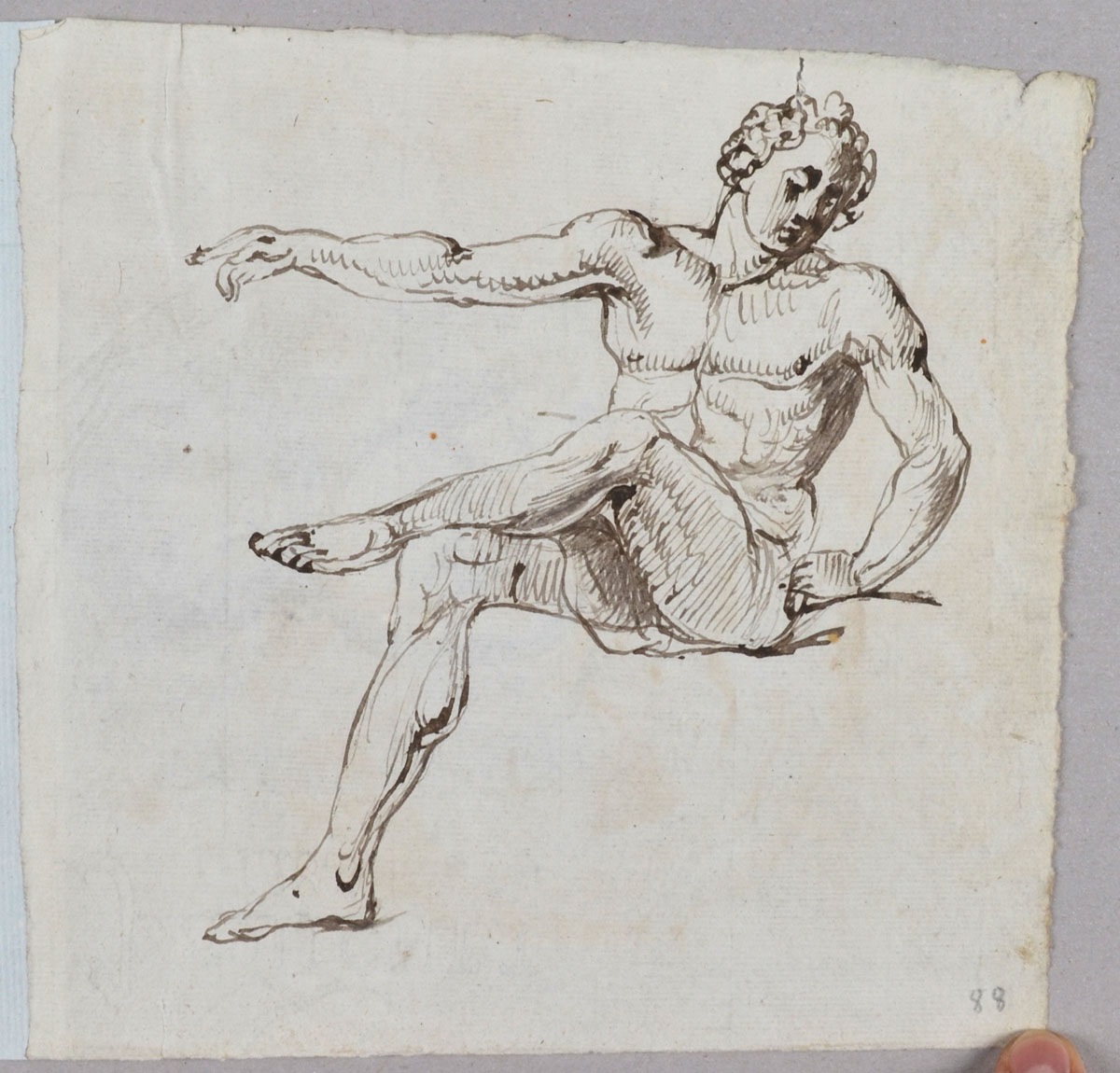 Académie d'homme (recto) ; Étude pour un portrait de femme en buste (verso)