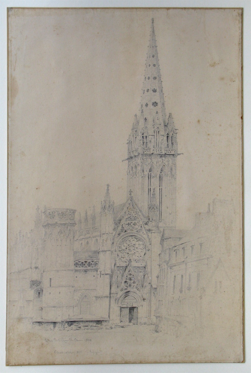 Vue de la façade de l'église Saint-Pierre de Caen