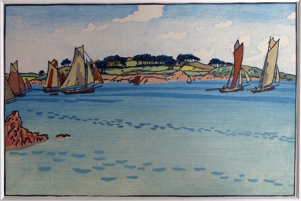 Gabares devant l'île à bois