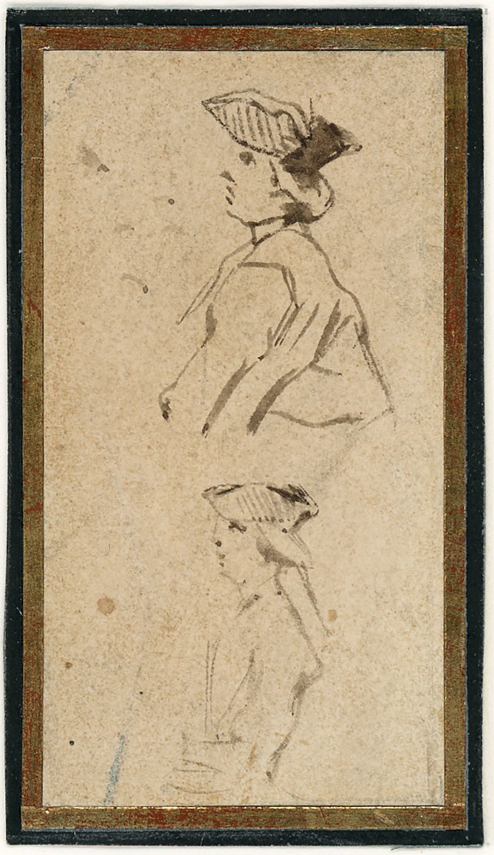 Deux études de militaires de profil