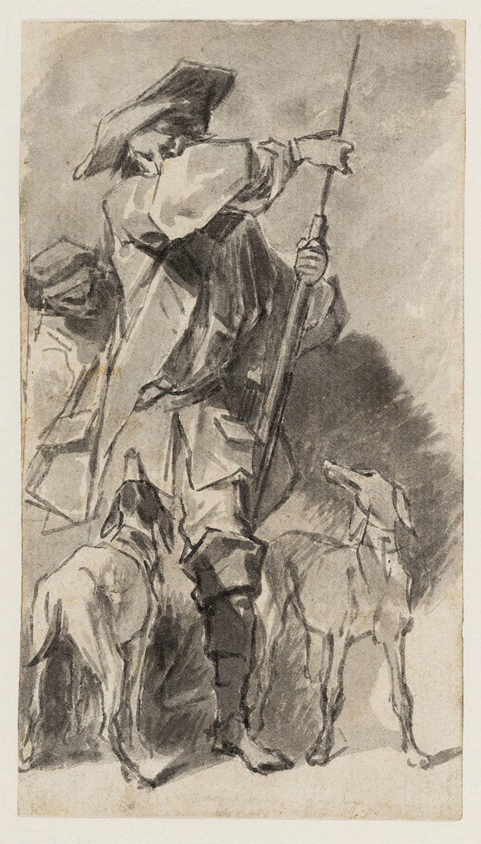 Soldats avec deux chiens