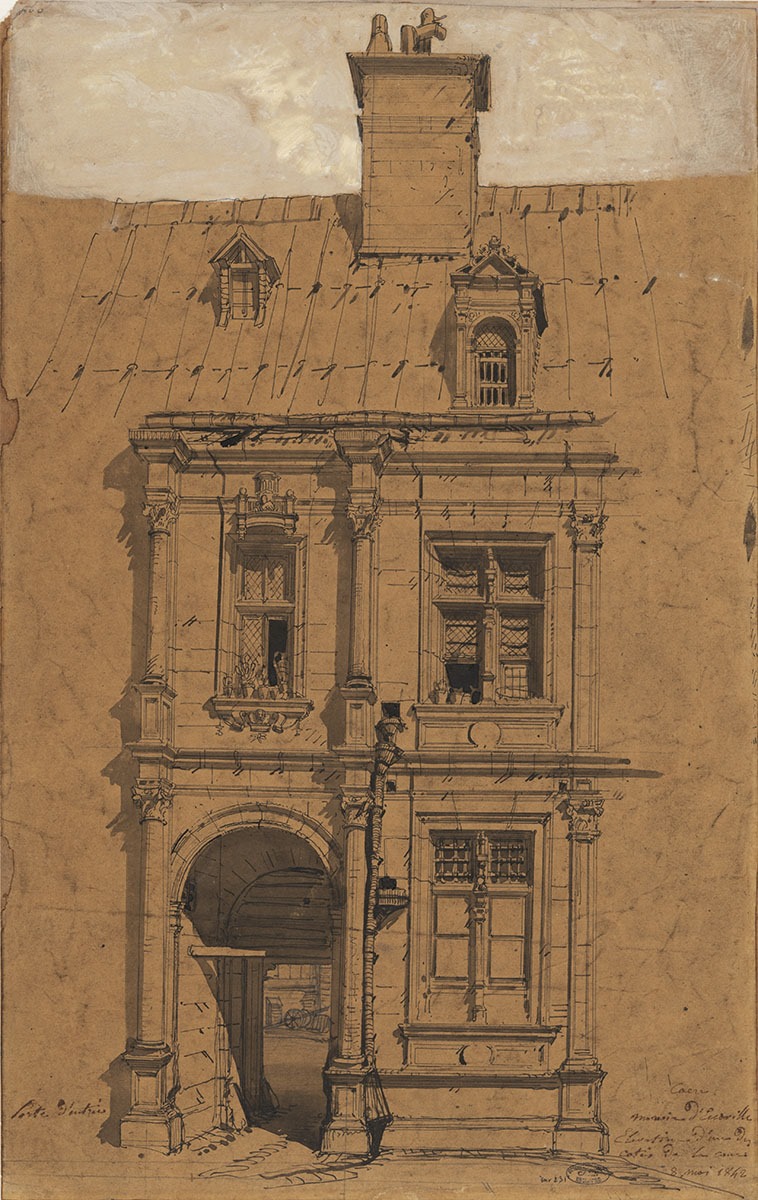 Manoir d'Escoville. Vue du porche côté cour