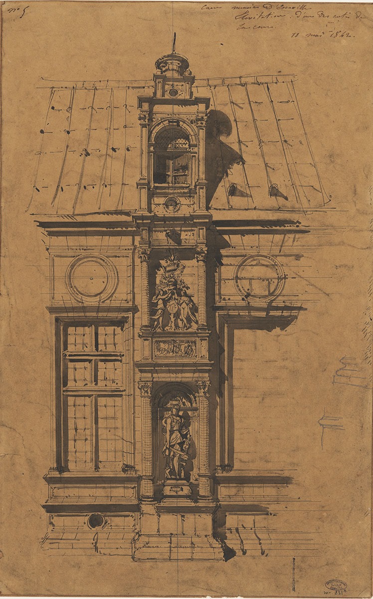 Façade de la cour de l'hôtel d'Escoville