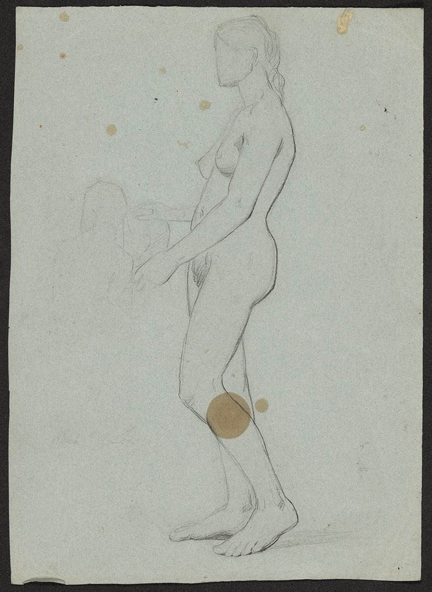 Étude pour Symphorose (recto) ; Étude pour le portrait de la baronne Raymond du Teil, née Louise de Beaussier (verso)