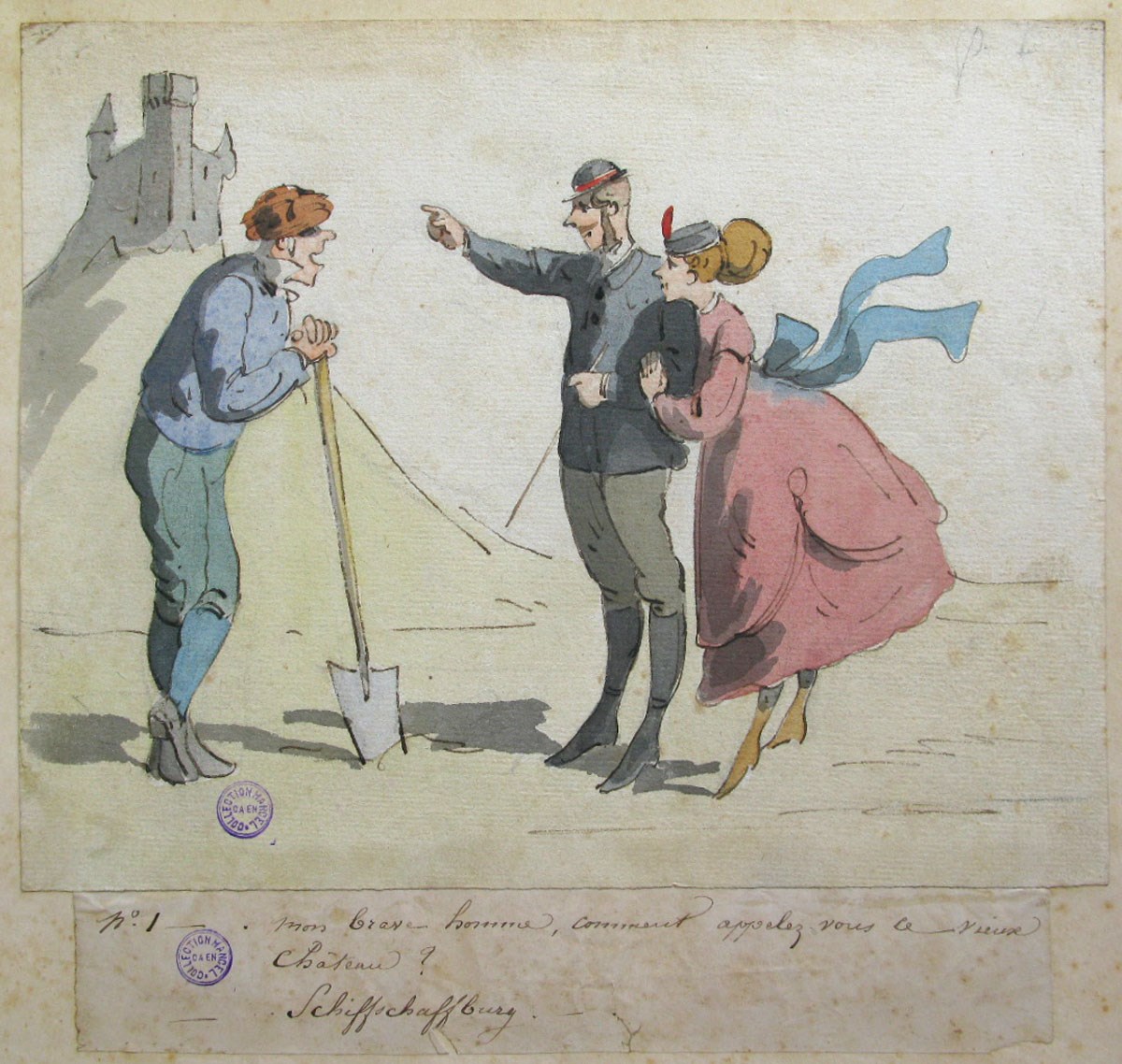 1. Mon brave homme, comment appelez-vous ce vieux château ? ; Les Aventures de Zénaïde et d'Adalbert au château de Schiffschaffburg (titre factice de la série)