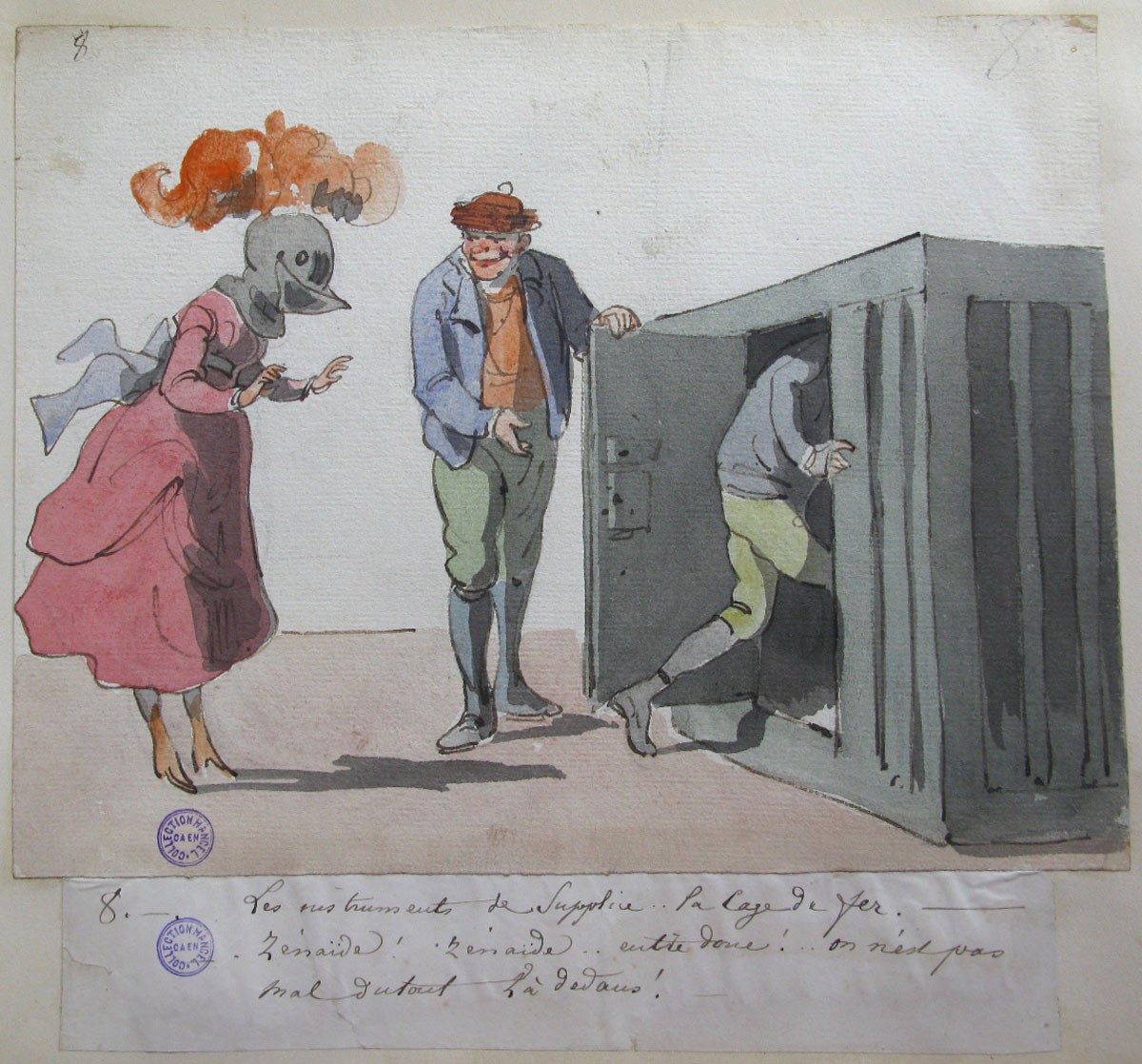 8. Les instruments de supplice... la cage de fer ; Les Aventures de Zénaïde et d'Adalbert au château de Schiffschaffburg (titre factice de la série)