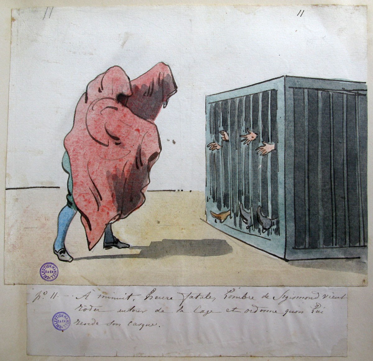 11. À minuit, heure fatale, l'ombre de Sigismond vient rôder autour de la cage ; Les Aventures de Zénaïde et d'Adalbert au château de Schiffschaffburg (titre factice de la série)
