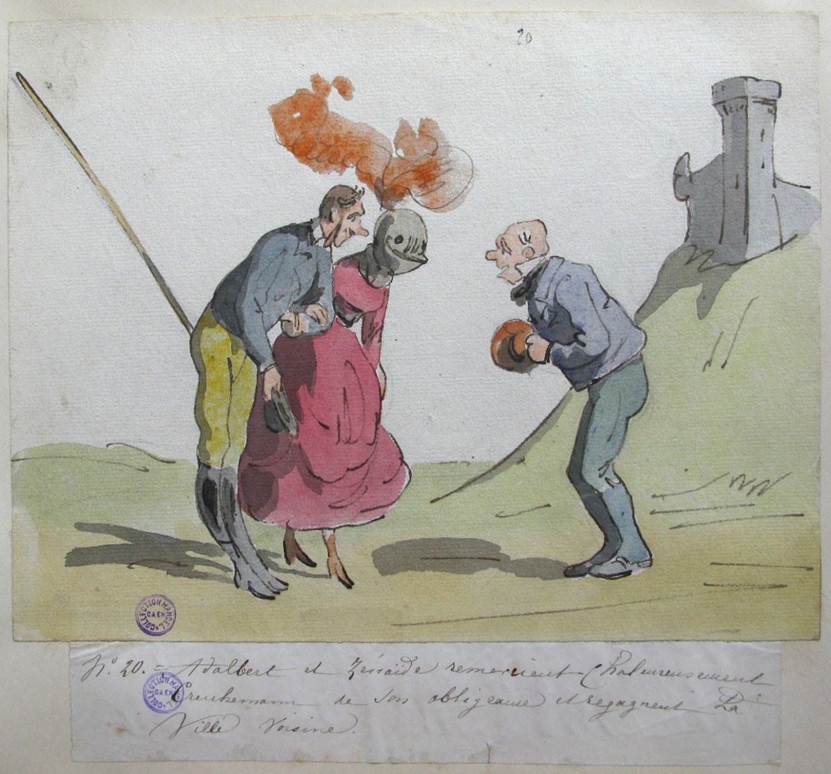 20. Adalbert et Zénaïde remercient chaleureusement Cruchemann ; Les Aventures de Zénaïde et d'Adalbert au château de Schiffschaffburg (titre factice de la série)