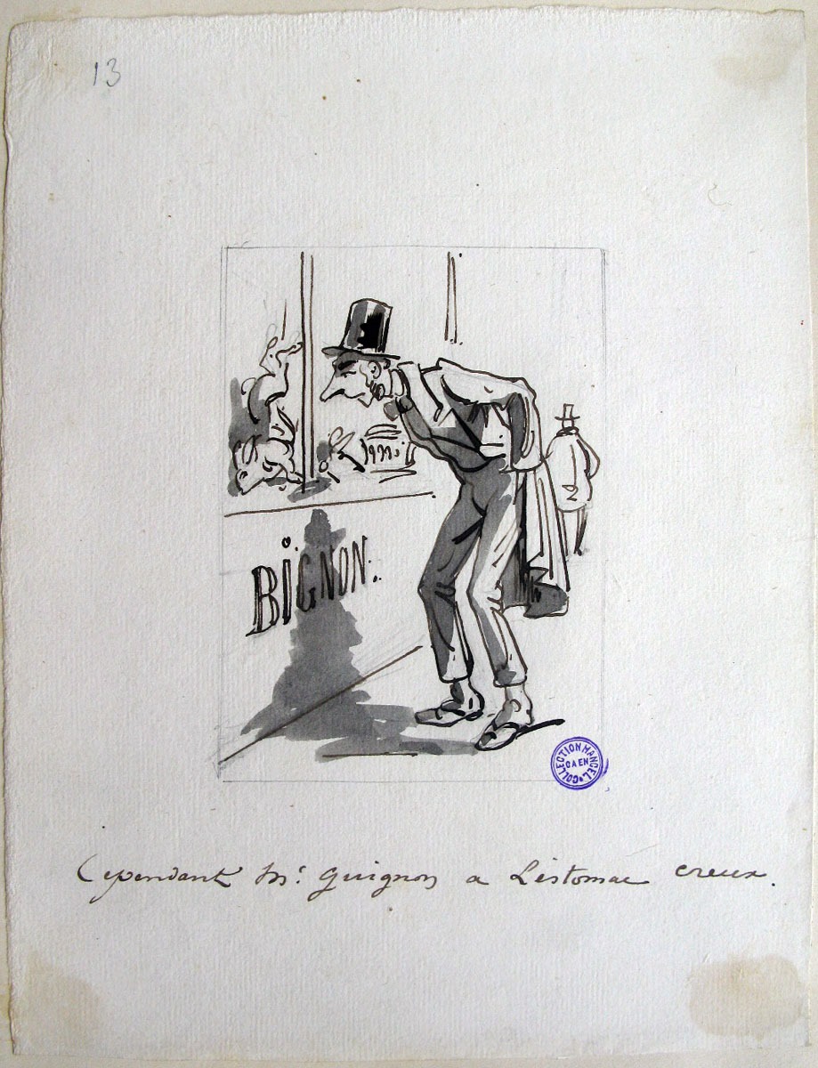 13. Cependant M. Guignon a l'estomac creux ; M. Guignon, ou le voyage d'un habitant de Ruffec de Paris (titre factice de la série)