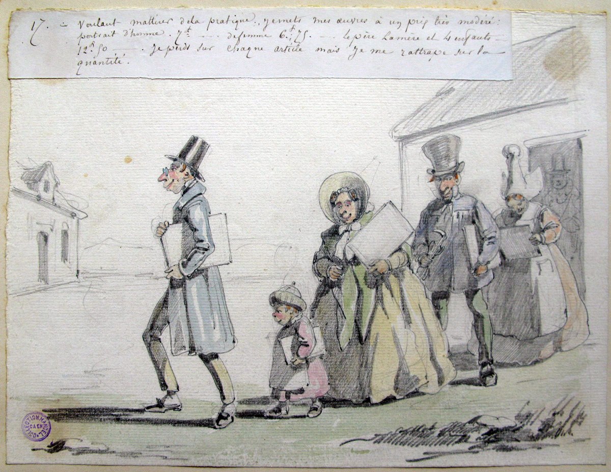 17. Voulant m'attirer de la pratique, je mets mes oeuvres à un prix très modéré... ; Les tribulations d'un apprenti peintre (titre factice de la série)