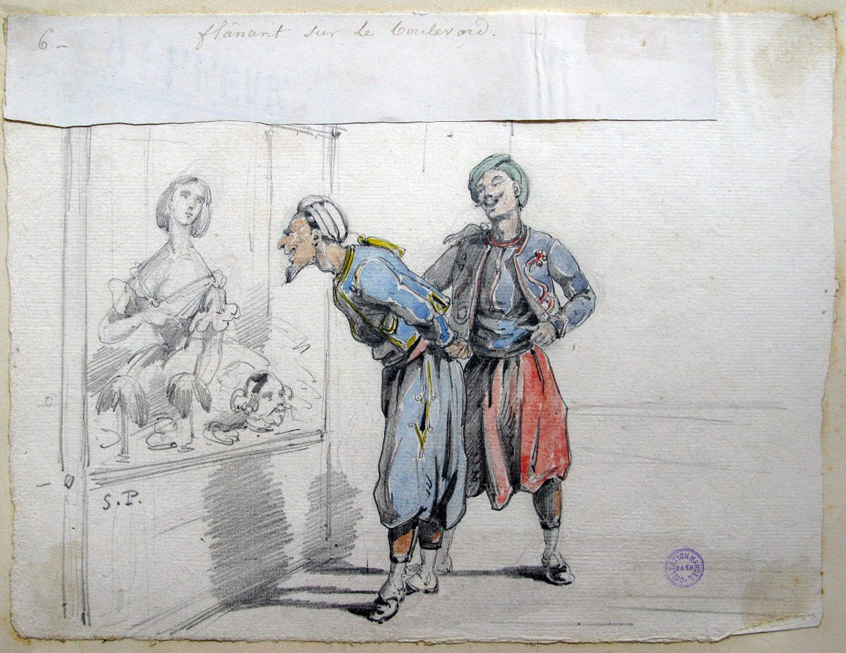 6. Flânant sur le boulevard ; Un zouave à Paris (titre factice de la série)