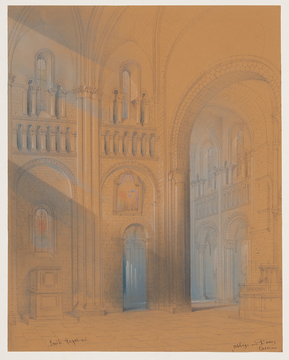 Vue du transept de l'abbaye aux Dames ; Intérieur de l'église de la Trinité (autre titre)
