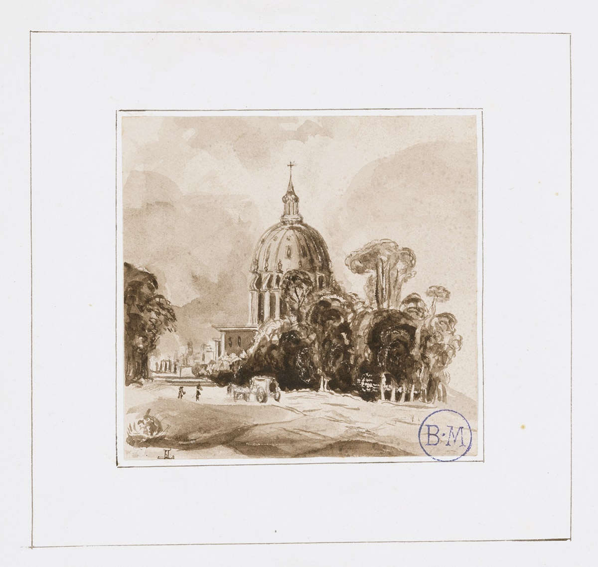 Paysage avec le dôme de l'église du Val-de-Grâce