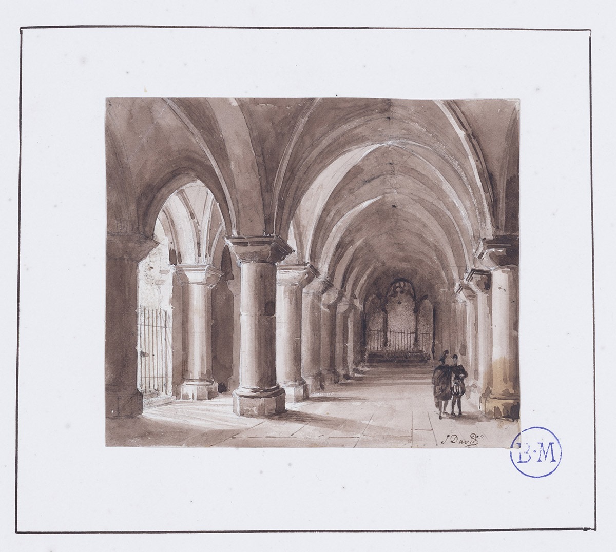 Deux hommes dans un cloître