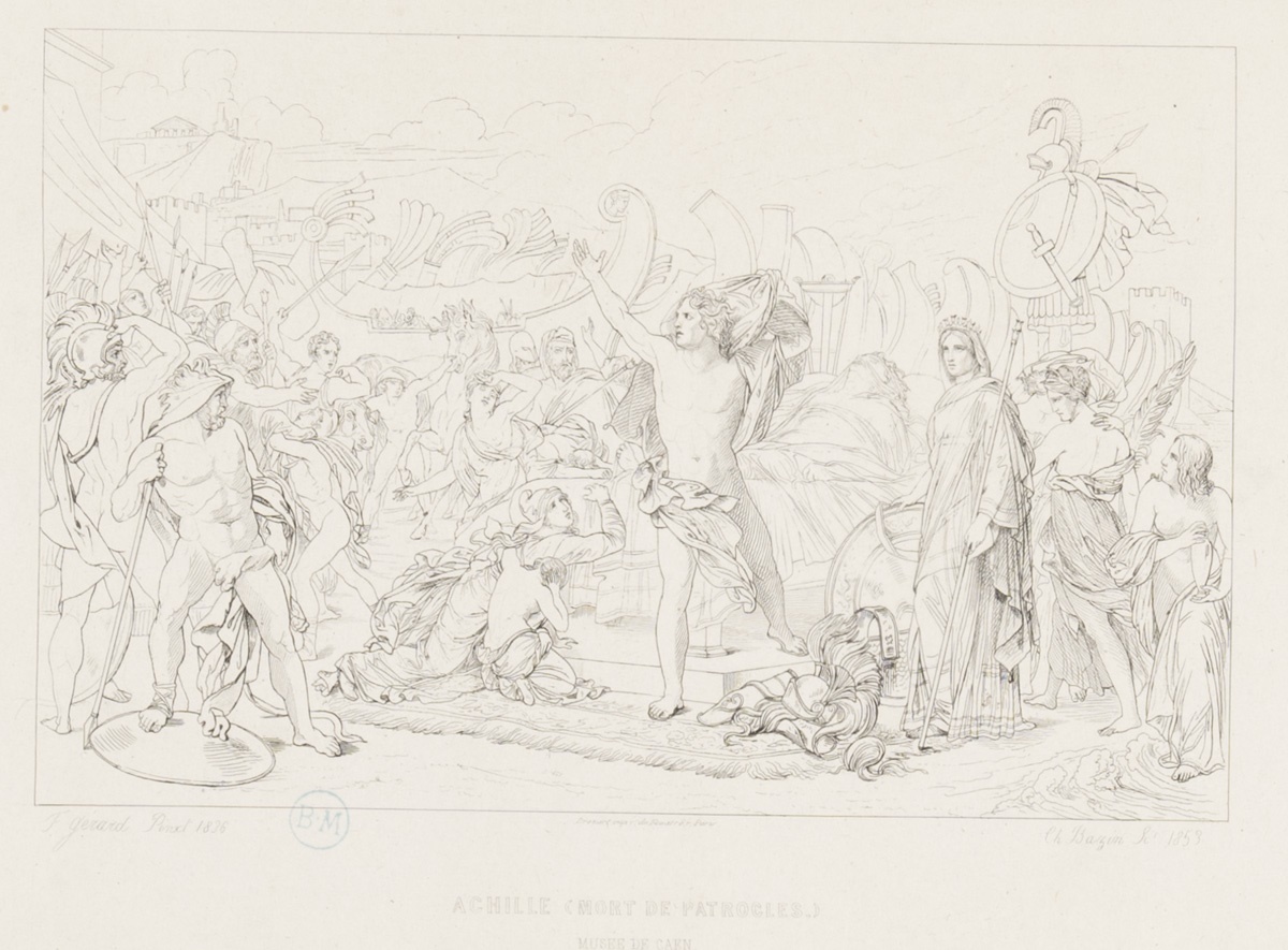 Achille jurant de venger la mort de Patrocle
