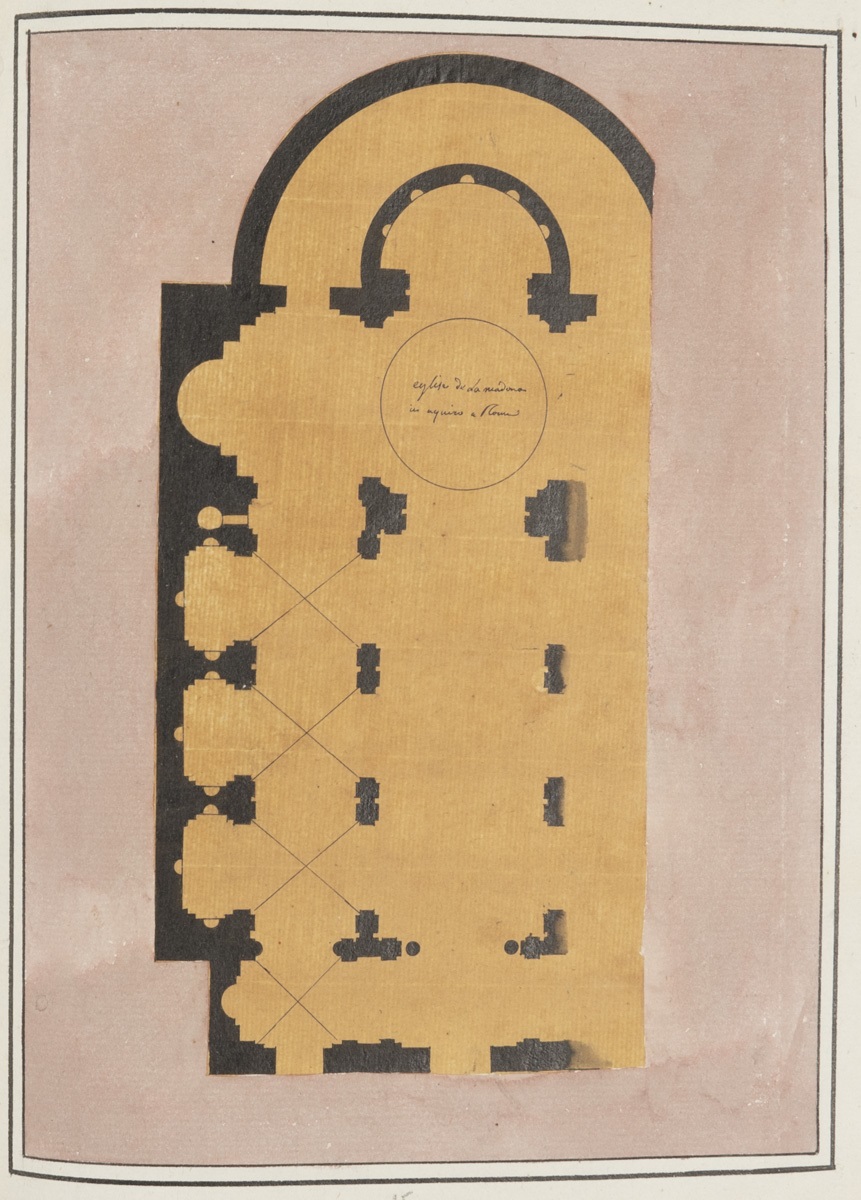Plan de l'église Santa Maria in Aquiro, à Rome