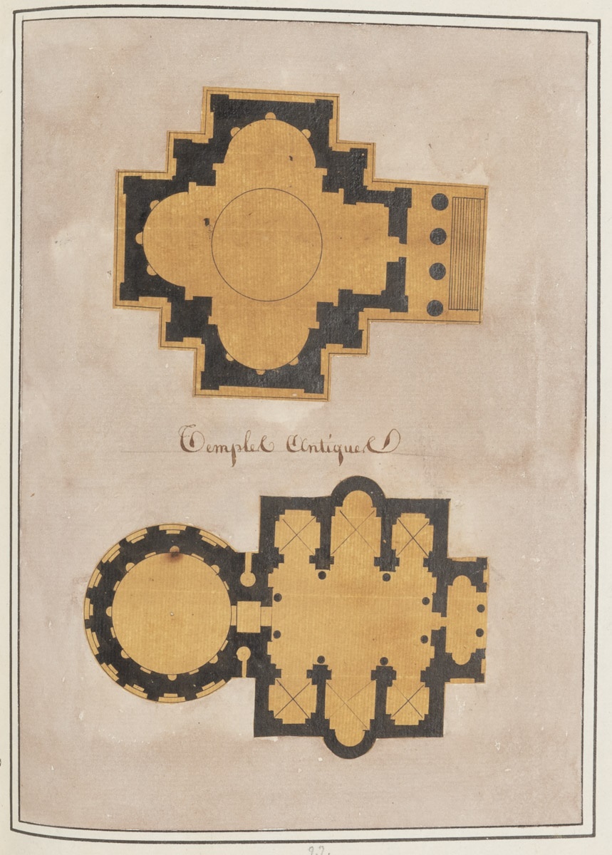 Plans de deux temples antiques