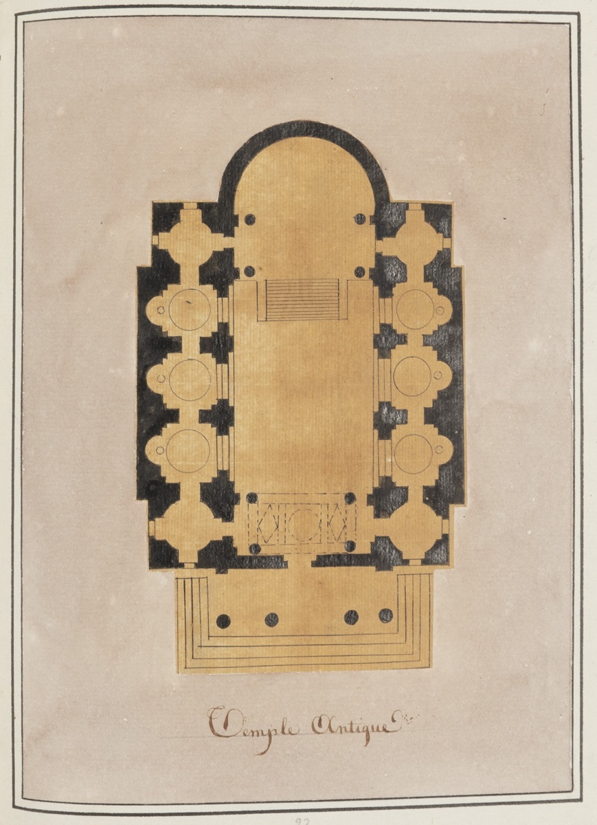 Plan d'un temple antique