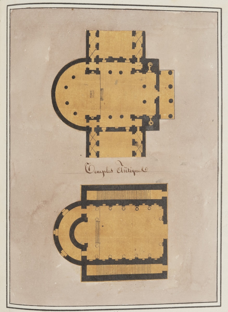Plans de deux temples antiques