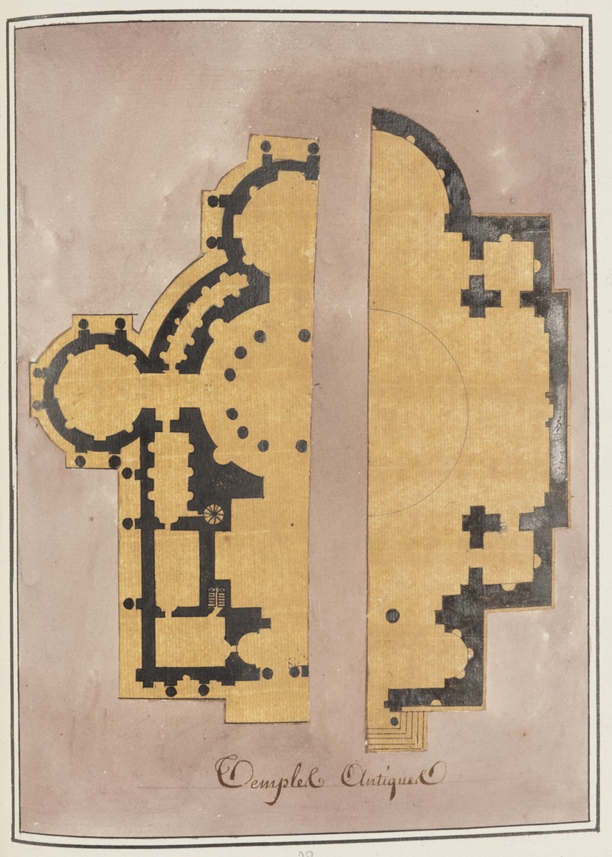 Plans de deux temples antiques