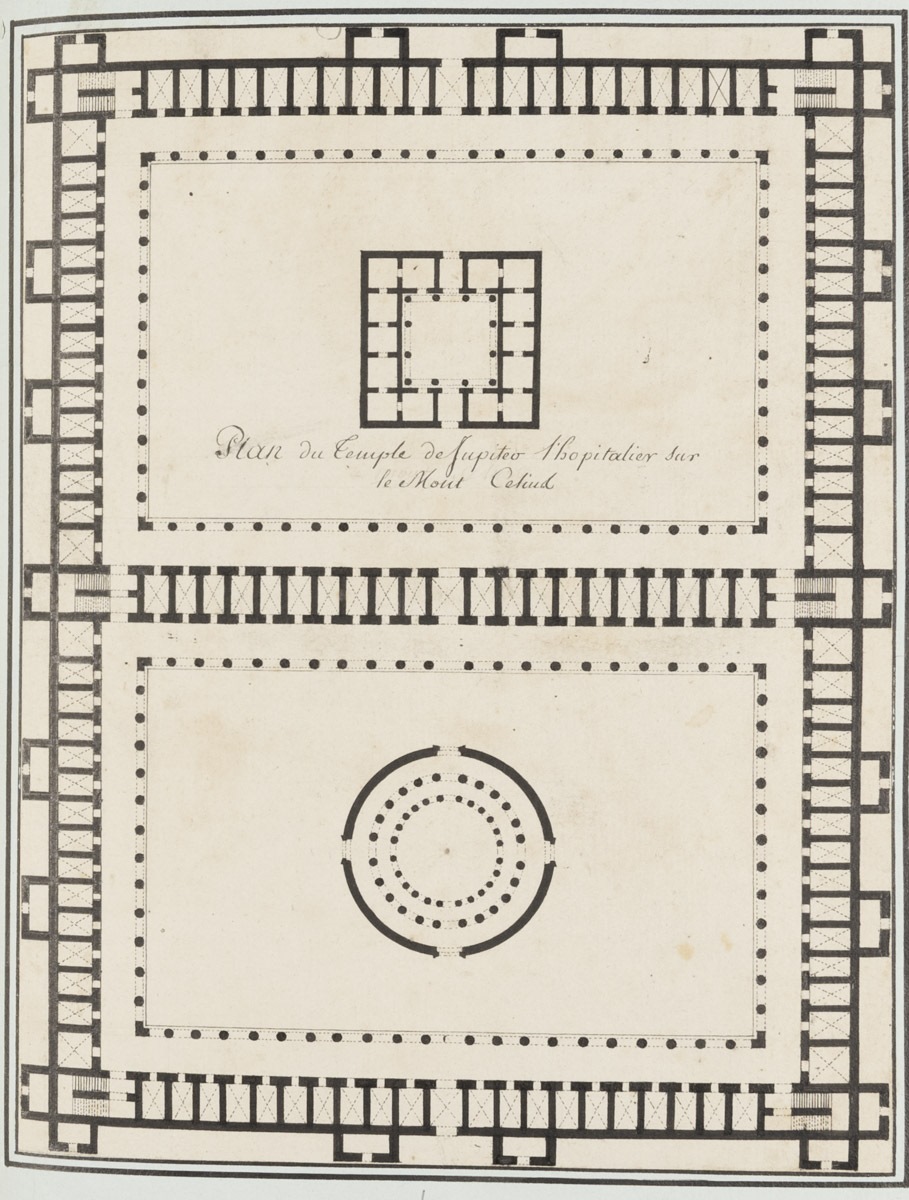 Plan du temple de Jupiter l'hospitalier sur le mont Caelius