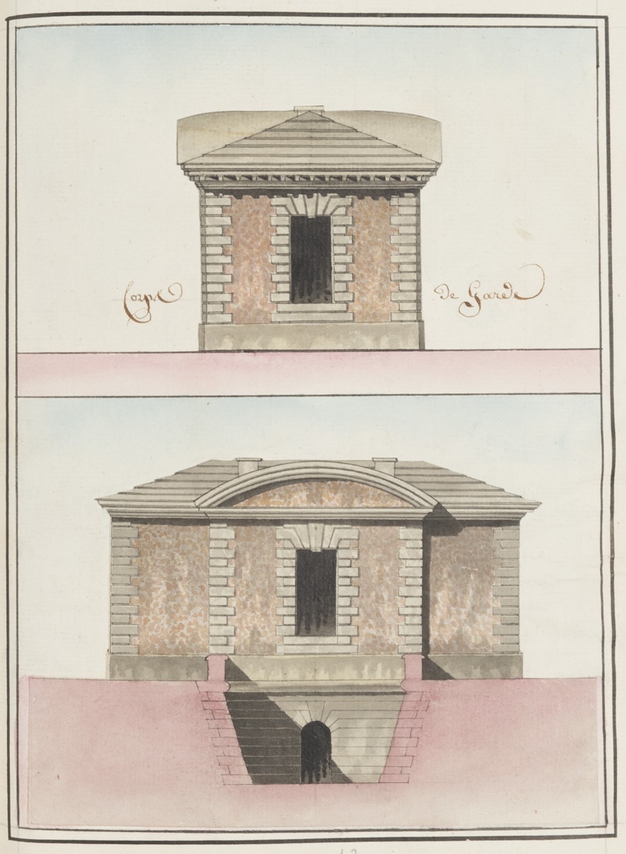 Deux élévations d'un corps de garde