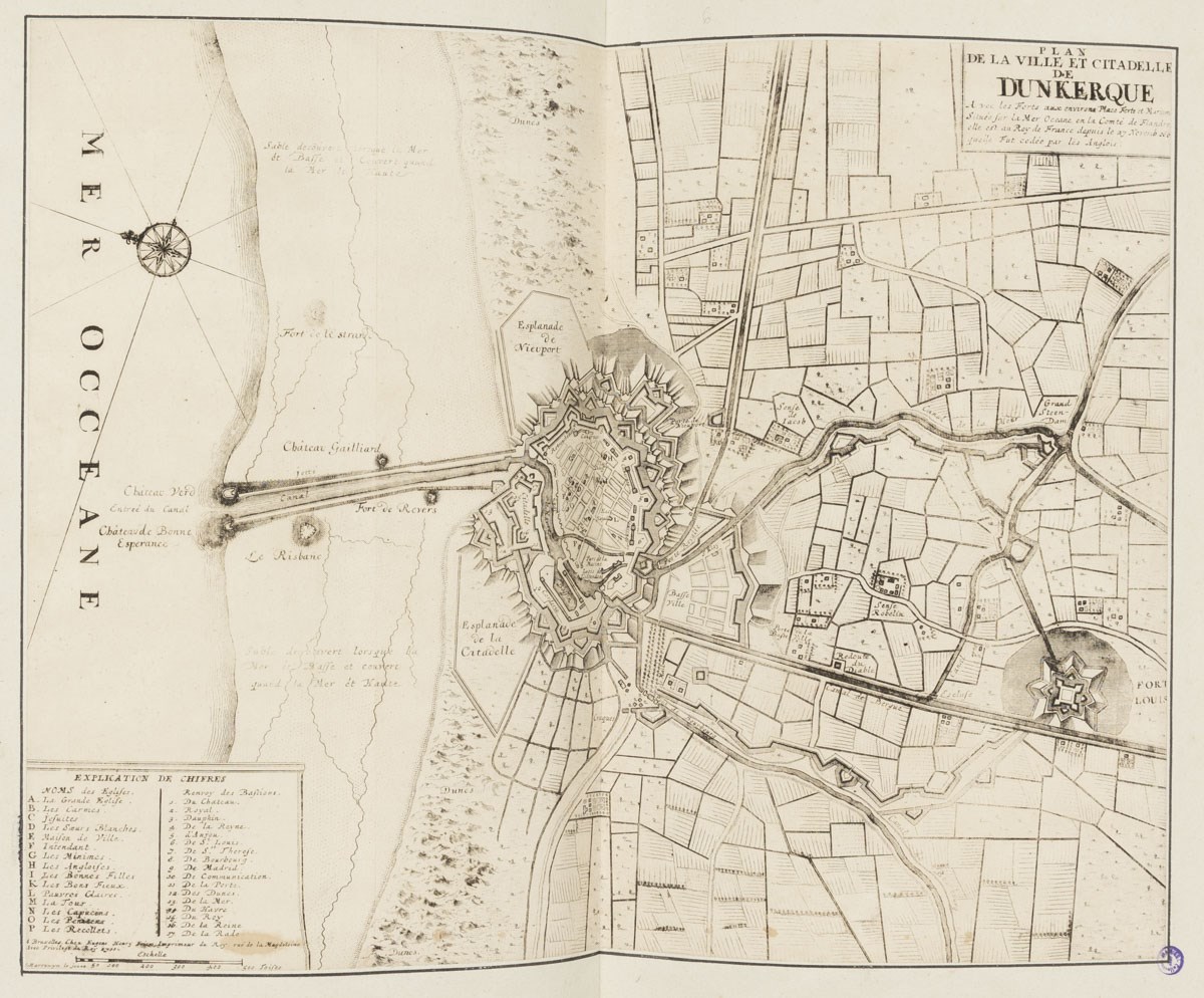 Plan de la ville et citadelle de Dunkerque