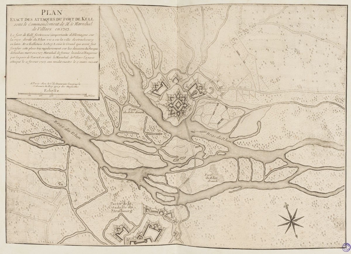 Plan exact des attaques du fort de Kell sous le commandement de Mr le Maréchal de Villars en 1703