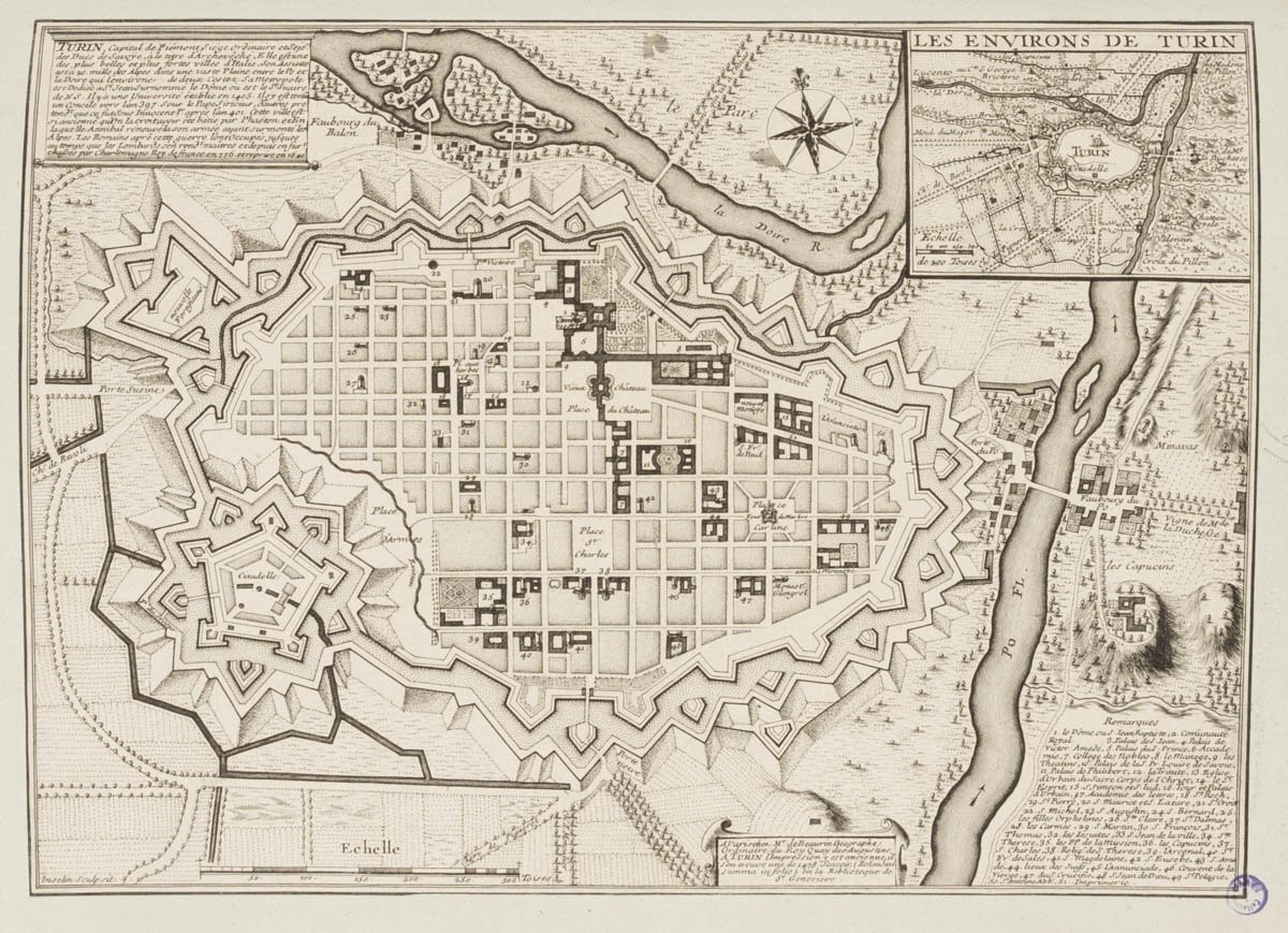 Turin, capital de Piémont, siège ordinaire et séjour des ducs de Savoye... ; Les environs de Turin